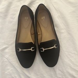 H&M flats with gold buckle